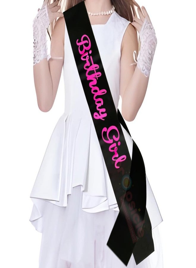 Propsicle Princess Silk Sash Pack of 1 Black Birthday Girl Sash Theme Party Decoration Item for Women - Image 5